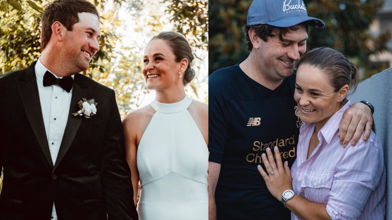 Tennis legend Ash Barty shares loved-up photo after she marries long-time boyfriend Garry Kissick in intimate wedding in Queensland