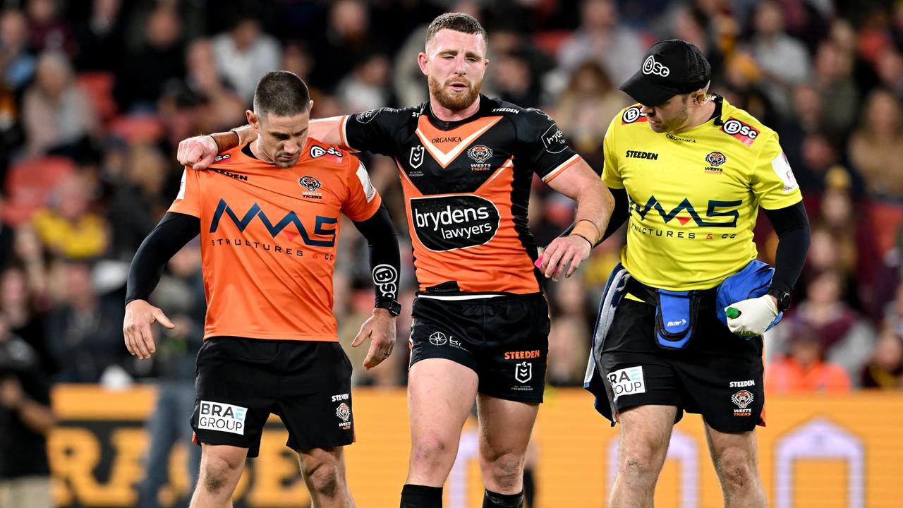 casualty ward, injuries, Jackson Hastings, Tigers, Nick Meaney, Storm, Lindsay Collins, HIA, head knock, Roosters, Luke Brooks, Wests Tigers, Jaome Luai, Penrith Panthers, return dates