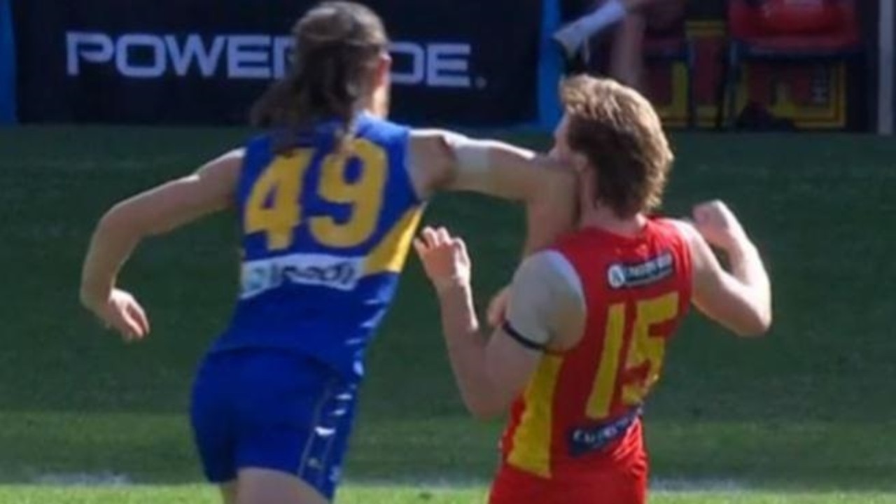 AFL 2022: Gold Coast Suns defeat West Coast Eagles, Jai Culley elbow, video