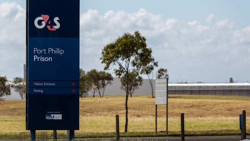 a sign that reads "port phillip prison."