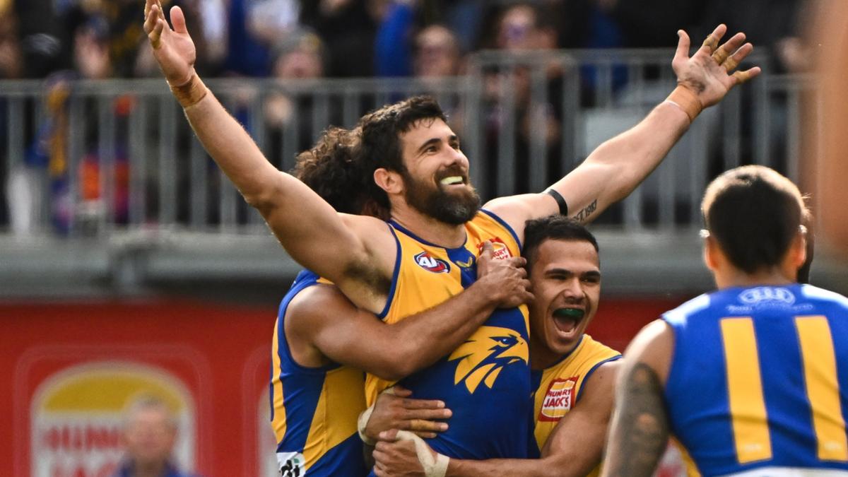 Adam Simpson pays tribute to Josh Kennedy after kicking eight goals during last AFL game for West Coast Eagles
