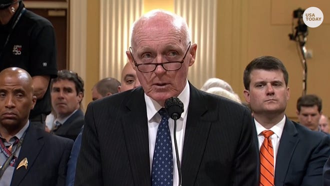 Arizona House Speaker Rusty Bowers testifies to the Jan. 6 committee hearings on June 21, 2022.