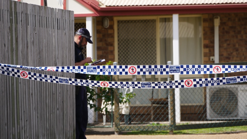 Police at the scene of alleged murder in Rockhampton