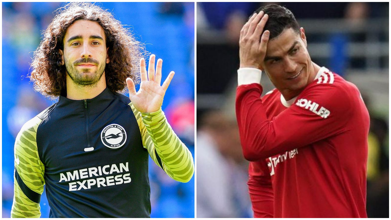 Brighton defender Marc Cucurella, Manchester United attacker Cristiano Ronaldo.