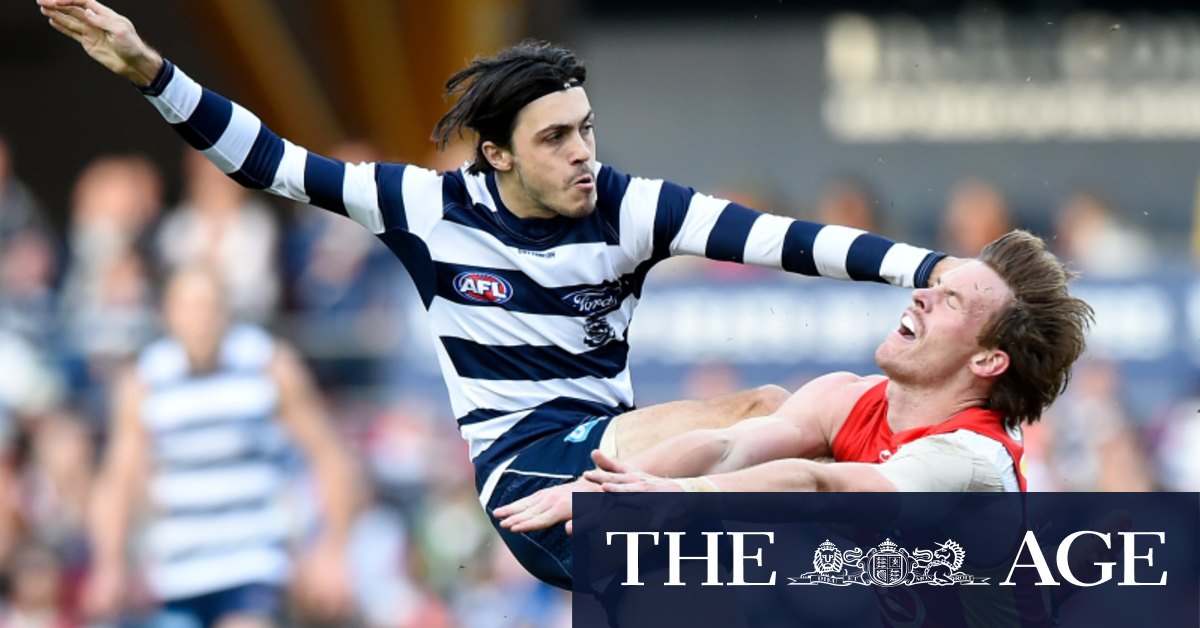 Geelong win minor premiership with victory at Metricon Stadium