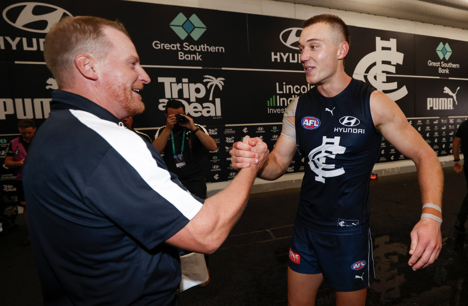 How does Carlton replace key midfield trio for do-or-die fortnight of footy?