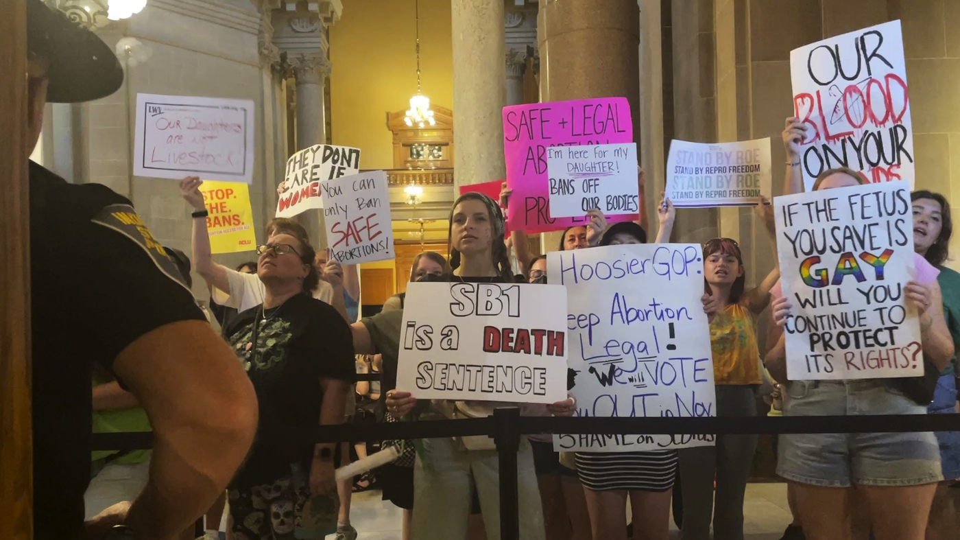 Indiana becomes 1st state to approve abortion ban post Roe : NPR