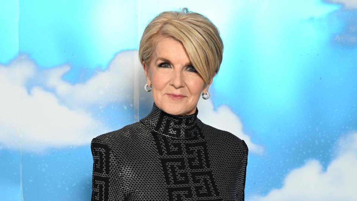 Julie Bishop stuns in Balmain dress at David Jones runway
