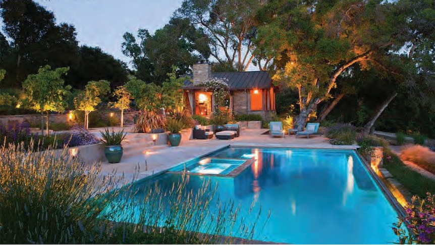 A mockup of a pool resort style