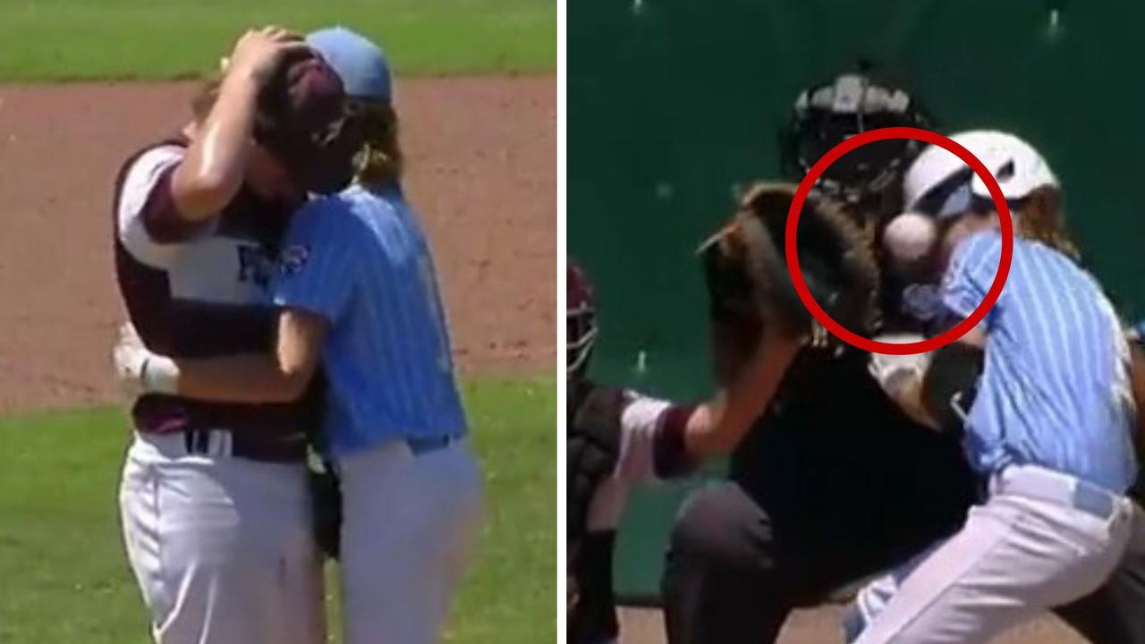 Little League sportsmanship hug after being hit with pitch goes viral, reaction, Isaiah Jarvis and Kaiden Shelton