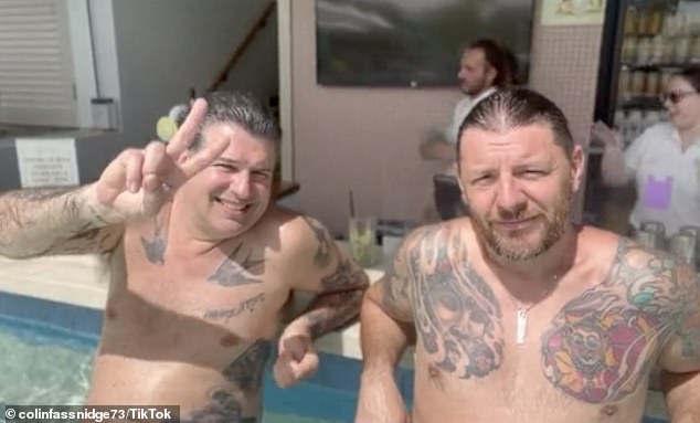 Chefs gone wild!  My Kitchen Rules judge Manu Feildel showed off his extensive tattoo collection as he enjoyed a boozy day in the pool with fellow celebrity cooks Colin Fassnidge and Anthony Puharich during boy's trip to Port Douglas