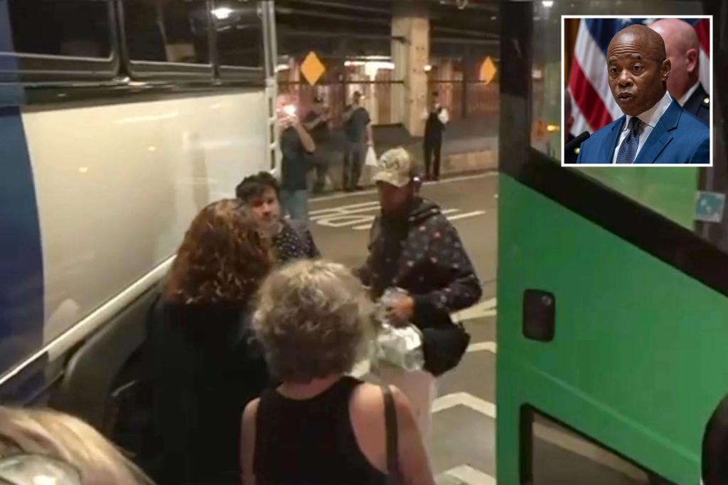 Mayor Eric Adams greets latest border-crossers in NYC