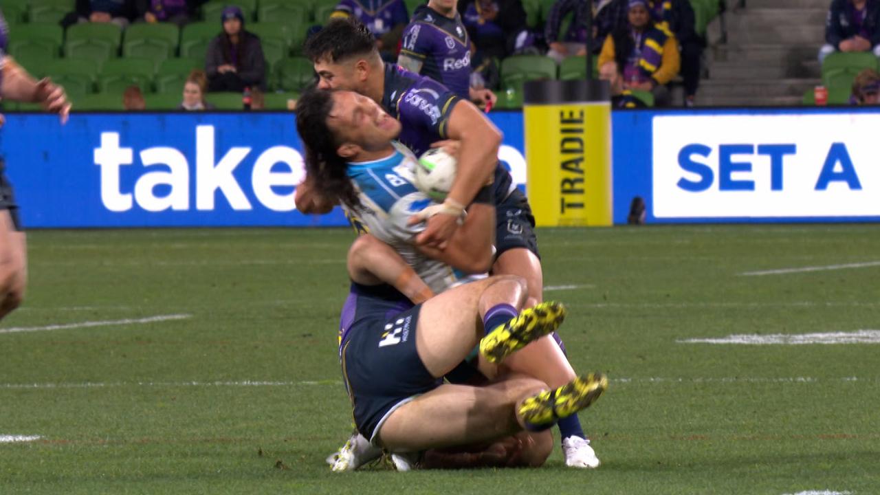 Melbourne Storm, Brandon Smith, hip-drop tackle, Gold Coast Titans, Tino Fa'asuamaleaui, Craig Bellamy, Match Review Committee, Pat Carrigan