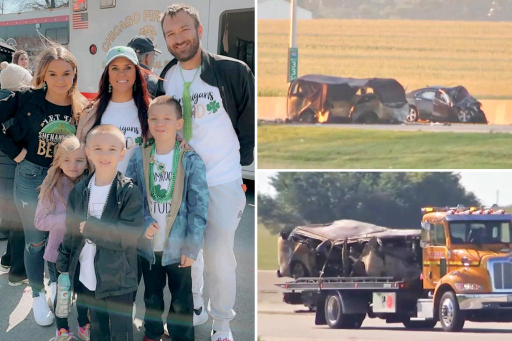 Mother and five children among seven dead in wrong-way crash in Illinois