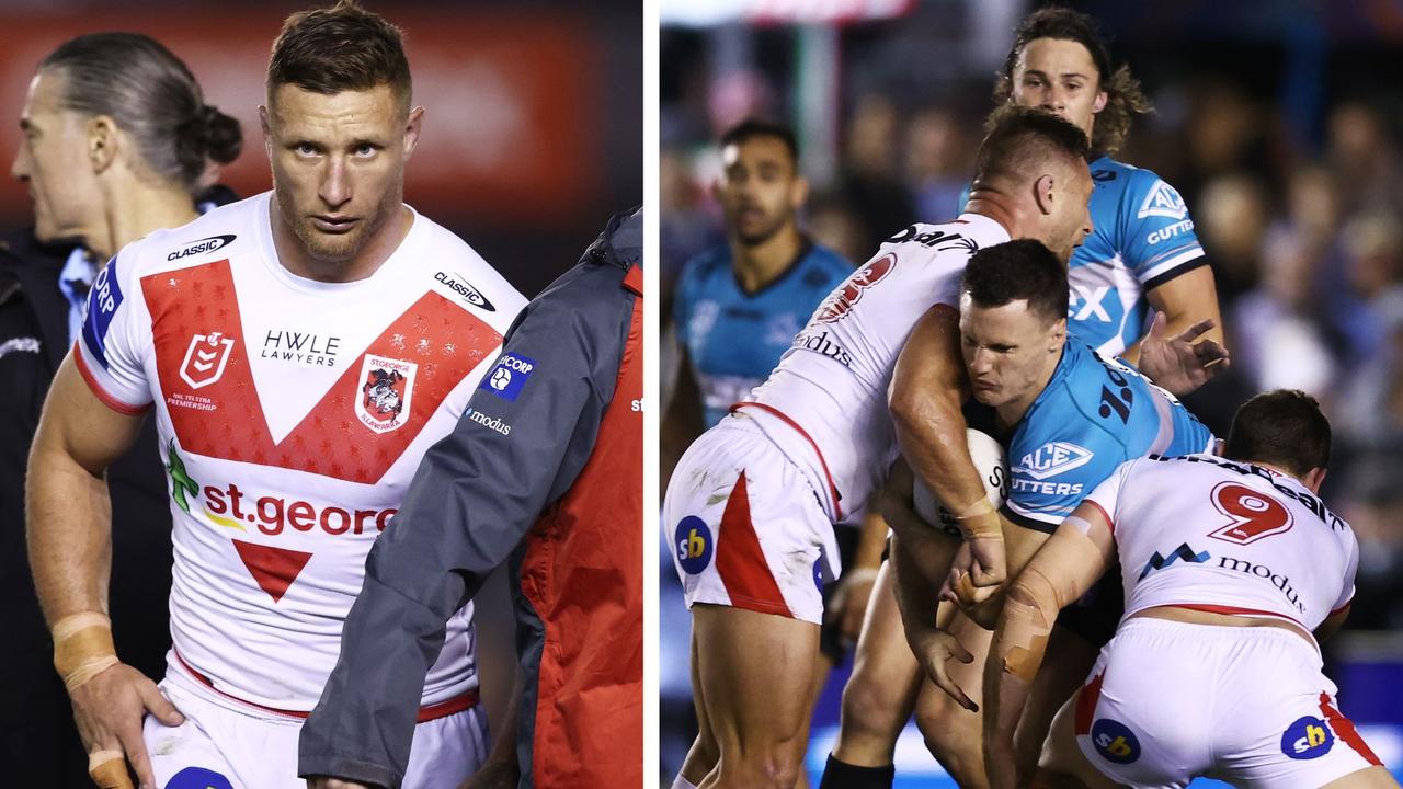 NRL 2022: Tariq Sims tackle, Dragons, Connor Tracey, Sharks, Ashley Klein, no bin, charge sheet, James Fisher-Harris