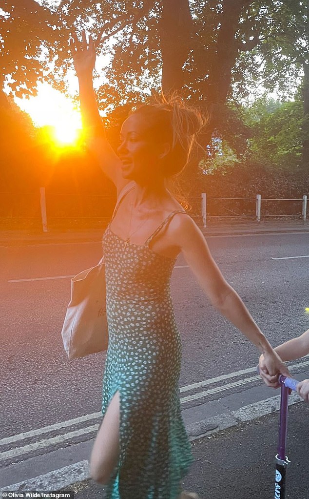 happy: Olivia Wilde appeared to be in her element in her Sunday Instagram Story, after emerging victorious in her custody battle with ex Jason Sudeikis