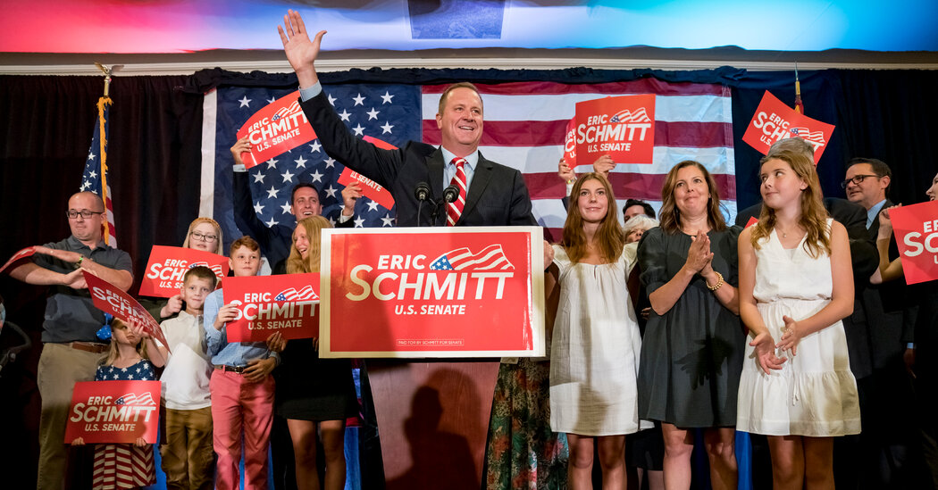 Schmitt Defeats Greitens to Win Missouri's GOP Senate Primary