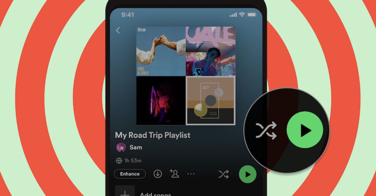 Spotify's paying customers will soon get separate play and shuffle buttons