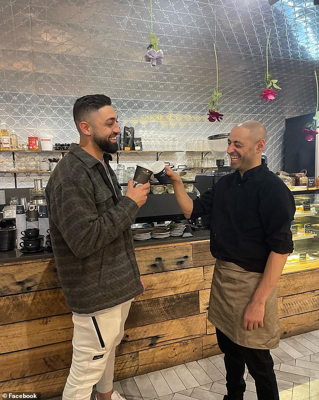 Adam Kakaati, the owner of Nuriyah Café (left) in the southwest Sydney suburb of Gregory Hills, said Vari Desho (right) is the best barista in town despite suffering from Tourette Syndrome