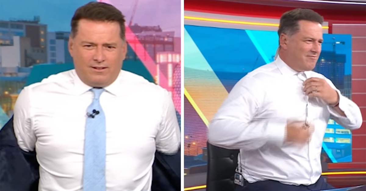 Today's Karl Stefanovic shocks as he STRIPS live on-air