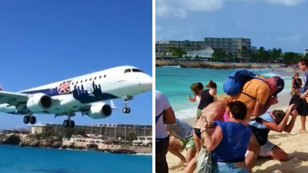 Wild video of plane's close landing over Maho Beach
